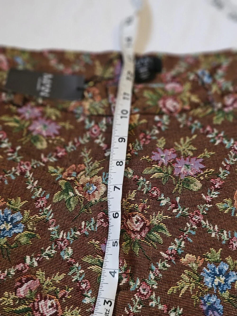 boohooMAN Men’s Floral Tapestry Trousers Chocolate Brown Size 34 NWT